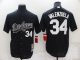 Men's Nike Los Angeles Dodgers #34 Fernando Valenzuela Black Throwback Stitched Cool Base MLB Jersey