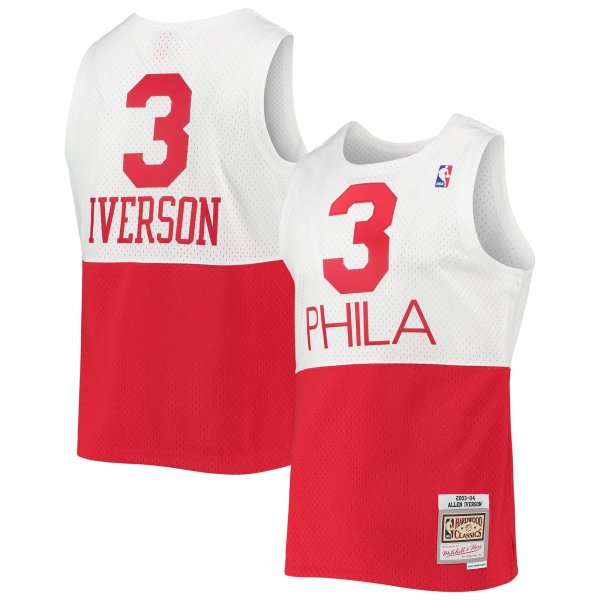 Men's Philadelphia 76ers Allen Iverson Mitchell & Ness White 2003/2004 Hardwood Classics Swingman Jersey