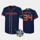 Youth's #34 Nolan Ryan 2022 City Connect Houston Astros Cool Base Navy MLB Jersey with 2022 World Series Patch