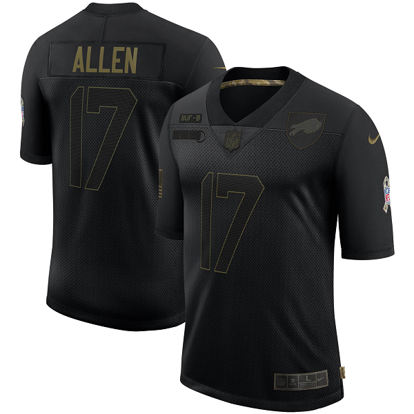 Men's Buffalo Bills Josh Allen Nike Black 2020 Salute To Service Limited Jersey