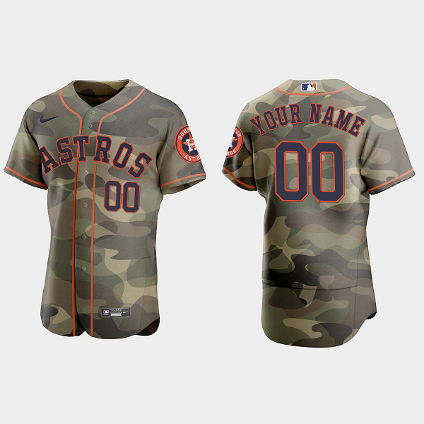 Custom Houston Astros 2021 National Armed Forces Day MLB Jersey - Camo