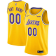 Men's Nike Lakers Personalized Swingman Gold NBA Icon Edition Jersey