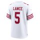 Men's San Francisco 49ers Trey Lance Nike White Player Game Jersey