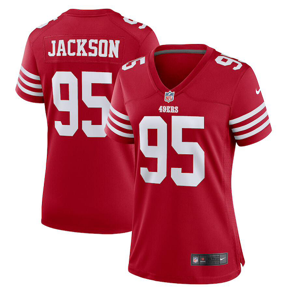 Women's Nike San Francisco 49ers #95 Drake Jackson Scarlet Limited Player Jersey