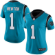 Nike Carolina Panthers #1 Cam Newton Blue Women's Stitched NFL Limited Rush Jersey