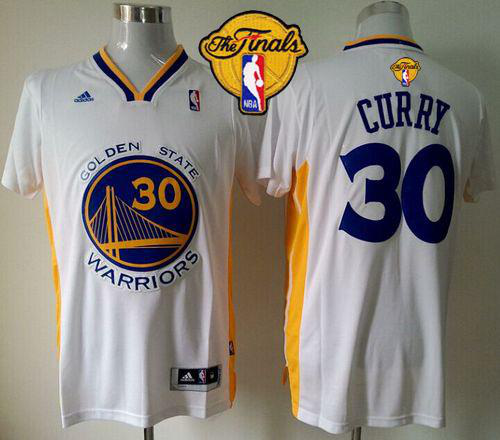 Men's Revolution 30 Golden State Warriors #30 Stephen Curry White Alternate The Finals Patch Stitched NBA Jersey