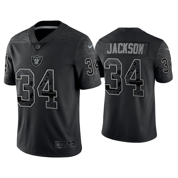 Men's Nike NFL Las Vegas Raiders Bo Jackson Reflective Limited Black Jersey