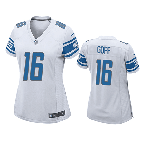 Women's Detroit Lions #16 Jared Goff White Game Jersey