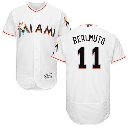 Miami Marlins #11 JT Realmuto White Flexbase Collection Stitched MLB Jersey