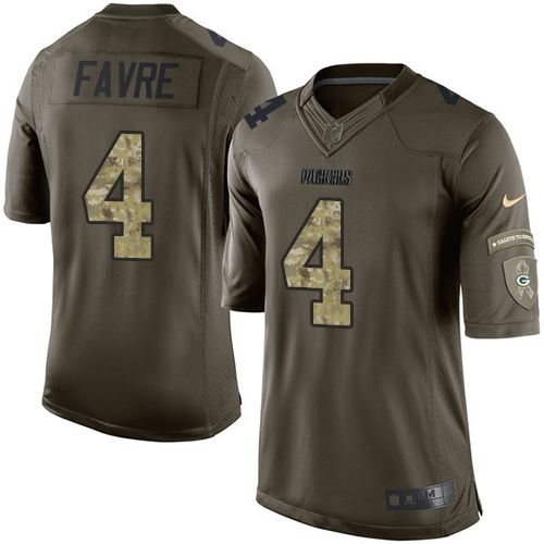 Nike Green Bay Packers #4 Brett Favre Green Men's Stitched NFL Limited Salute To Service Jersey