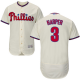 Philadelphia Phillies #3 Bryce Harper Cream Flexbase Collection Stitched MLB Jersey