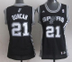 San Antonio Spurs #21 Tim Duncan Black Women's Road Stitched NBA Jersey