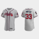 Men's Atlanta Braves #33 A.J. Minter Gray Road 2021 MLB All-Star Jersey