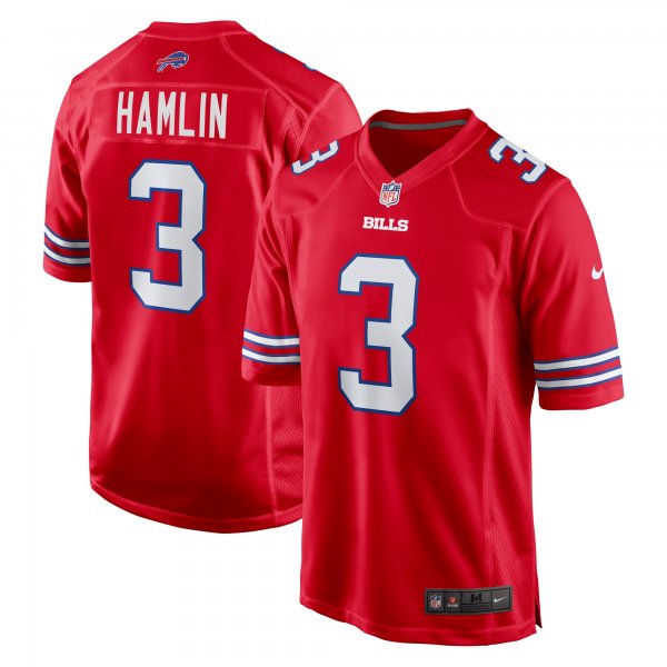 Men's Buffalo Bills Damar Hamlin Nike Red Alternate Game Jersey