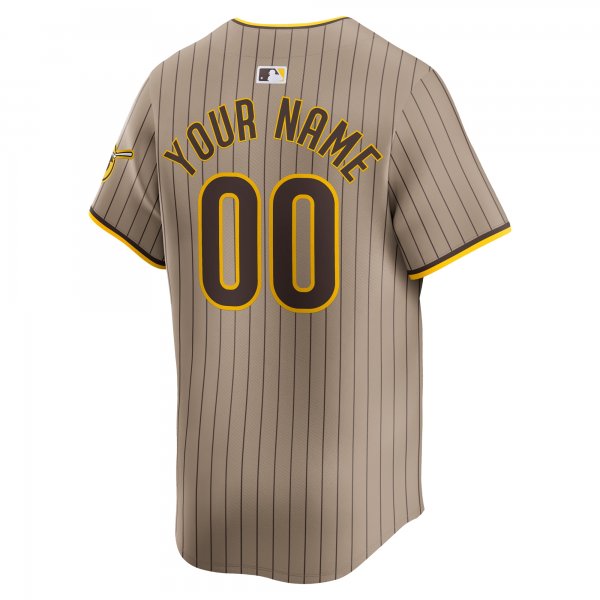 Men's San Diego Padres  Nike Khaki  Alternate Limited Custom Jersey