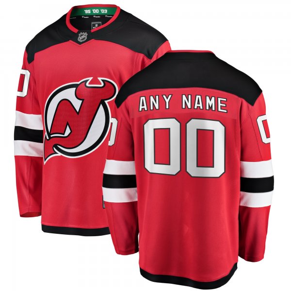 Men's New Jersey Devils Fanatics Red Home Breakaway Custom Jersey