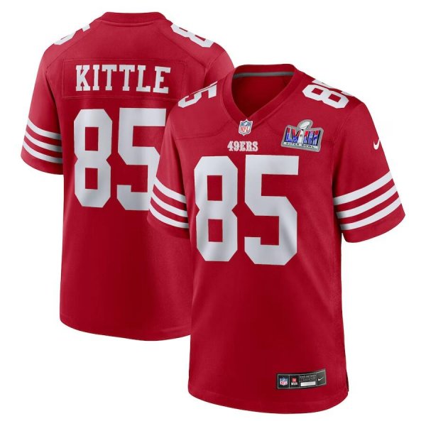 Men's #85 George Kittle San Francisco 49ers Nike Super Bowl LVIII Limited Jersey Scarlet