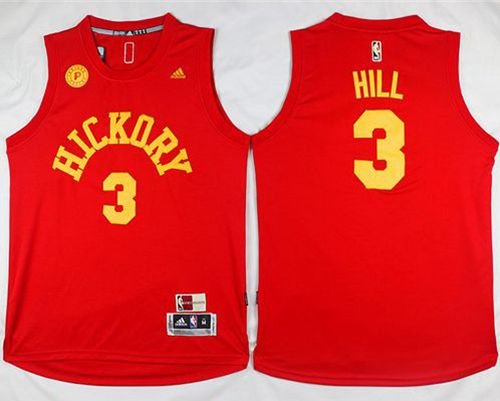 Men's Indiana Pacers #3 George Hill Red Hardwood Classics Stitched NBA Jersey