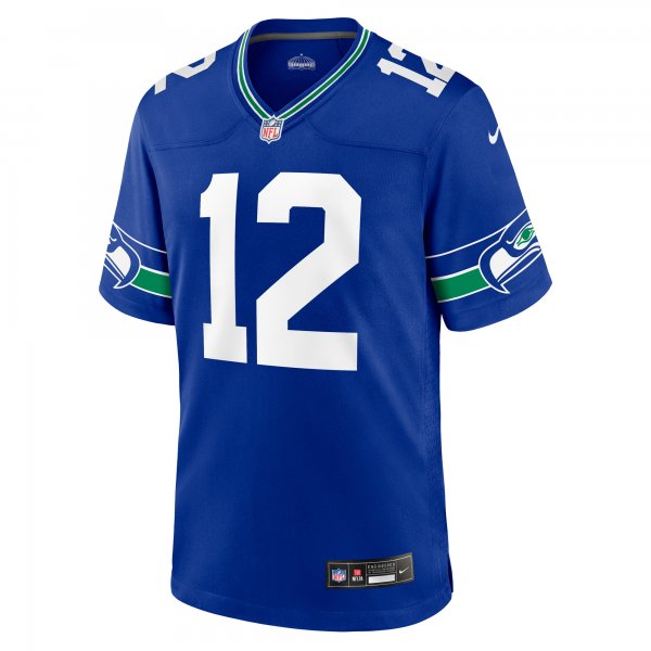 Men's Seattle Seahawks 12s Nike Royal Throwback Player Game Jersey