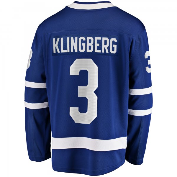 Men's Toronto Maple Leafs John Klingberg Fanatics Blue Home Breakaway Jersey