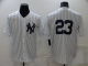 Men's Nike New York Yankees #23 Don Mattingly White Strip Throwback Cool Base MLB Stitched Jersey