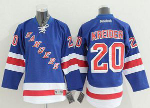 New York Rangers #20 Chris Kreider Blue Home Stitched Youth NHL Jersey