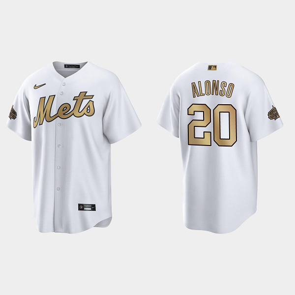 Men's New York Mets #20 Pete Alonso 2022 MLB All-Star Game Cool Base Jersey - White