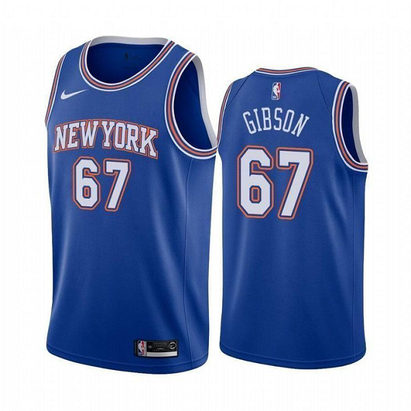 Men's New York Knicks #67 Taj Gibson 2021 NBA Draft Blue Statement Edition Jersey