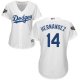 Women's Los Angeles Dodgers #14 Enrique Hernandez White Home Majestic 2018 World Series Cool Base MLB Jersey