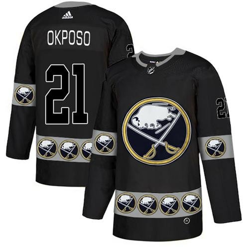 Adidas Buffalo Sabres #21 Kyle Okposo Black Team Logo Fashion Stitched NHL Jersey