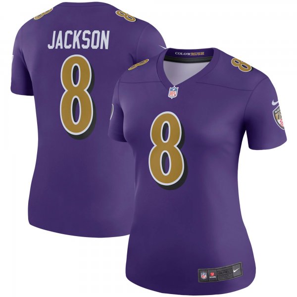 Women's Baltimore Ravens Lamar Jackson Nike Purple Color Rush Legend Player Jersey