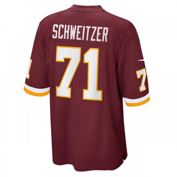 Men's Nike Wes Schweitzer Washington Football Team Burgundy Game Player Jersey