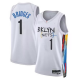 Men's Brooklyn Nets #1 Mikal Bridges Black Association City Classic Icon Statement Swingman Jersey