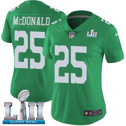 Women's Nike NFL Philadelphia Eagles #25 Tommy McDonald Limited Green Rush Vapor Untouchable Super Bowl LII Jersey