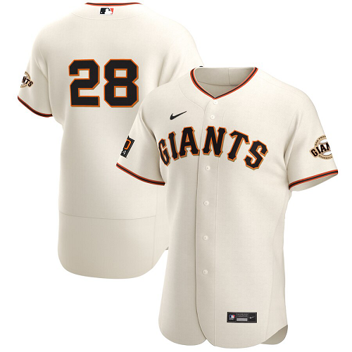 Men's Nike San Francisco Giants #28 Buster Posey Cream Home 2020 Player MLB Jersey