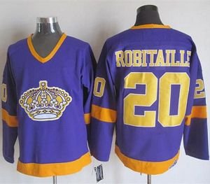 Los Angeles Kings #20 Luc Robitaille Purple/Yellow CCM Throwback Stitched NHL Jersey