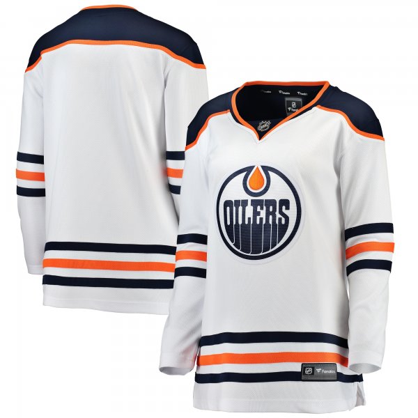 Women's Edmonton Oilers Fanatics White Away Breakaway Jersey