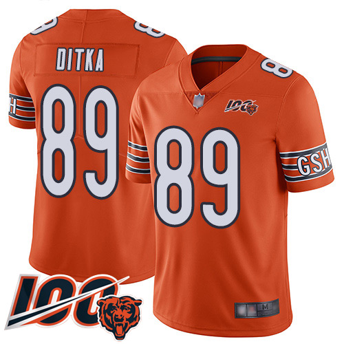 Chicago Bears #89 Mike Ditka Orange Men's Stitched NFL Limited Rush 100th Season Jersey