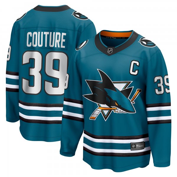 Men's San Jose Sharks Logan Couture Fanatics Teal Home Breakaway Jersey