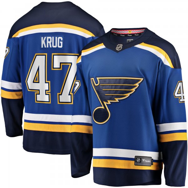 Men's St. Louis Blues Torey Krug Fanatics Blue Home Premier Breakaway Player Jersey