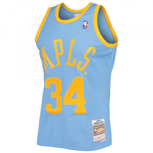 Men's Los Angeles Lakers Shaquille O'Neal Mitchell & Ness Powder Blue 2001/02 Hardwood Classics Swingman Jersey