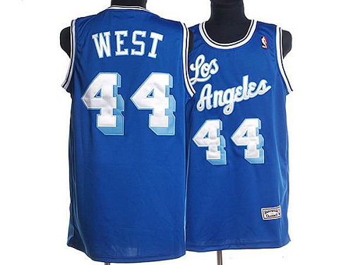 Mitchell and Ness Men's Los Angeles Lakers #44 Jerry West Stitched Blue Throwback NBA Jersey