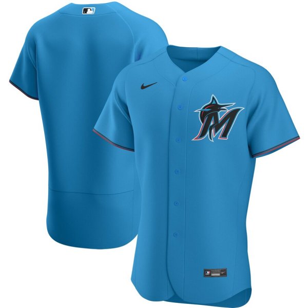 Men's Nike Miami Marlins Blank Blue Alternate 2020 Team MLB Jersey