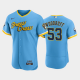 Men's Milwaukee Brewers 2022 City Connect #53 Brandon Woodruff Flex Base MLB Jersey - Powder Blue