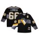 Men's Pittsburgh Penguins Mario Lemieux Mitchell & Ness Black Captain's Patch 1996/97 Blue Line Player Jersey