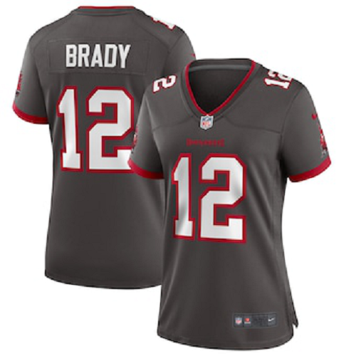 Women's Nike Tampa Bay Buccaneers #12 Tom Brady Pewter Alternate Game Jersey