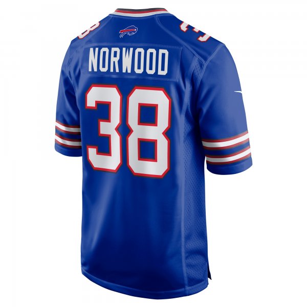 Men's Buffalo Bills Tre Norwood Nike  Royal Team Game Jersey