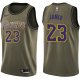 Nike Los Angeles Lakers #23 LeBron James Green Salute to Service Youth NBA Swingman Jersey