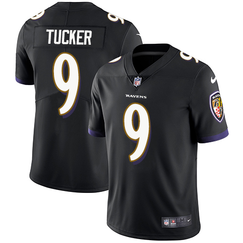 Nike Baltimore Ravens #9 Justin Tucker Black Alternate Youth Stitched NFL Vapor Untouchable Limited Jersey