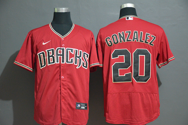 Men's Arizona Diamondback #20 Luis Gonzalez Red Stitched Nike MLB Flex Base Jersey